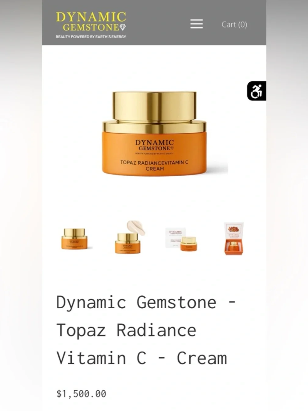 Dynamic Gemstone Topaz Radiance Vitamin C Cream 1.7 oz NIB Luxury Skincare